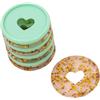 Craftelier - Anelli a Disco in Plastica M con Cuore Fustellato per Rilegatura di Planner o Album | Ideale per Scrapbooking | Confezione da 9 pezzi Diametro 35 mm - Colore Turchese e Oro con Glitter