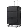 KONO Valigia Grande Valigie Trolley Rigide Bagaglio a Mano da Viaggio Valigia da Stiva con Serratura TSA e Robuste 4 Ruote Girevoli（Nero, 28