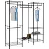 Amazon Basics Organizer da appendere in metallo, per armadio, con ripiani, Nero, 178 x 46 x 193 cm