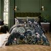 Paoletti Set copripiumino Paoletti Sherwood Forest - Set di biancheria da letto di lusso in raso di cotone con motivo Woodland Wildlife (Verde Foresta/Nero - Singolo)