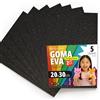 OFITURIA Fogli di Gomma Eva Glitterata per Lavoretti Creativi, Progetti Scolastici, Scrapbooking e Decorazioni Artistiche 20x30cm (Nero Glitterato, 5 pz)