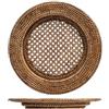 H&H Sottopiatto Tondo con Ala, Ø 32 cm, in Rattan Naturale, Elegante e Versatile per Mise en Place Raffinate - Colore Naturale