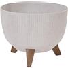 Siena Garden Oslo Stripe - Fioriera effetto a strisce, 40 x 25 cm, in plastica/fibra di legno sui piedi, con inserto