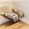 Zstar Cassetto telescopico, cassetto estraibile da cucina, organizer per armadi da cucina, con pellicola adesiva, per armadio (40 cm di larghezza x 43 cm di profondità x 7 cm di altezza), senza fori e