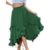 Bridesmay Gonna rinascimentale da donna estiva con volant per costume Renn Faire gonna asimmetrica verde vittoriano M
