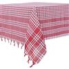 DESTALYA Tovaglia rustica a quadri, 160 x 160 cm, rettangolare, a quadri, 100% cotone, telo da picnic, Kareli Masa Ortusu, Sofra, Piknik ortusu (rosso 160 cm)
