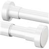 GDEVKHN 1 asta doccia senza foratura, asta appendiabiti regolabile senza foratura, asta telescopica per armadio, bagno, balcone, tenda da doccia, 48-68 cm, φ25 mm, colore bianco