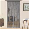 QiBoYuYe Tenda con perline per porta, zanzariera per porte e finestre, divisorio per porte, pannelli per soggiorno, camera da letto, armadio (grigio, 90 x 200 cm)