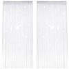 PetGlimmer 2 Pezzi Tende Mosche Porta, 100 X 200 cm Bianco Lampeggiante Tenda a Fili, Tenda Antimosche per Porta Esterna, Spazio Divisorio, Adatto per Matrimonio, Caffetteria, Decorazione Della Finestra
