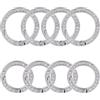 GORGECRAFT 8pz 2 Misure Strass O Ring Platino Rotondo Clip A Molla Moschettone Bling Gate Anelli Moschettone Sfuso Clip A Scatto Fibbia per Gioielli Portachiavi Creazione Borsa Borse Tracolla Auto