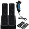 ameego 2x Ordinary Remote Controller, 2x Nunchuk Controller & 1x Charging Dock Controller Includes 2 Pcs of 2800mAh Battery Pack For Nintendo Wii & Wii U Remote - Plum Blossom D-Pad & Triangle Buttons