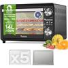 TurboTronic By Z-LINE TurboTronic FD14 - Disidratatore Alimentare 14 L con 5 Vassoi - Essiccatore Alimentare a 5 Ripiani per Frutta, Verdura, Funghi, Carne, Pesce ed Erbe - Temperatura e Timer Regolabili (Black)