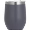 Gteller 12 oz bicchiere di vino in acciaio inossidabile senza stelo con coperchio, doppia parete isolato tazza da viaggio perfetto per vino, caffè, bevande, champagne, cocktail (grigio)