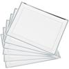 Matana - 6 Vassoi da Portata in Plastica Bianca con Bordo Argentato per Finger Food, Aperitivo (30x23cm) - Piatti Rettangolari Riutilizzabili per Buffet, Matrimoni, Compleanni, Feste