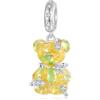 luvhaha Ciondolo a forma di orso colorato in argento Sterling 925, Argento sterling