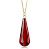 Amber by Mazukna Ciondolo naturale con ambra baltica rossa da donna, collana a goccia con catena in argento sterling placcato oro, leggero da 18 pollici, regalo per l'uso quotidiano, Medio, Argento