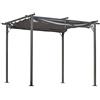 Outsunny Pergola retrattile 3L x 3L x 2,30H m struttura in metallo epossidico anticorrosione nero + tessuto in poliestere grigio ad alta densità incluso