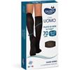 DESA PHARMA Srl Linea Uomo Calza Qskin 70 Den Gessato Bordeax Nero L/XL Sauber