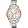Armani Exchange orologio per uomo, movimento cronografo e cassa orologio per 42 mm con cinturino in acciaio inossiorologio perbile, pelle o silicone, Argento e oro rosa, Grigio chiaro e oro rosa