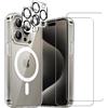 EVETANE Cover iPhone 15 Pro e 2 schermi di protezione - TPU - Trasparente - refurbished