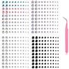 Annhao 4 Fogli Brillantini Adesivi di Gemme per Viso Strass Rotondo Make up con Pinzette per Fai da Te Nail Art Decorazione (400 Pezzi)