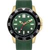 NUOVO Orologio da Uomo Sportivo Con Cinturino in Silicone - Impermeabile 30m, Grande, Casual, Alla Moda - Regalo Elegante, Verde, Minimalista