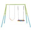 Intex 44125 - Altalena con Seggiolino e Dondolo Nido, Acciaio, Verde e Azzurro, 254x235x200 cm