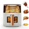 Oyajia Friggitrice ad aria multifunzionale OYAJIA 1800W 6L con finestra di visualizzazione, 8 funzioni di cottura, display digitale e funzione timer - BIANCO