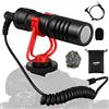 Moukey Microfono Video, Moukey Microfono per Fotocamera con Supporto Antiurto, Parabrezza, Microfono Professionale per Fucile per iPhone, Smartphone Android, Fotocamera DSLR e Videocamera, MCM-1