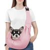 Pawaboo Borsa a Tracolla per Cani con Fibbia Regolabile Portacarte a Mani Libere, Guinzaglio di Sicurezza per Cuccioli e Gatti, Tracolla Extra Larga Porta-Animali, Fino a 12 Lbs, Rosa Chiaro