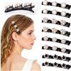 JSRQT 8 Pezzi Fermagli per Capelli Intrecciati con Perle, Forcina Francese a Becco Anatra per Donne Ragazze, Fermacapelli Frangetta a Doppio Strato con 3 Mini Forcine, Accessori per Fermagli, 4 Stili