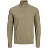 JJ REBEL Knit Half Jrebcallum-Maglia a Mezza Zip, Crockery, L Uomo