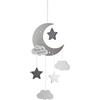 ATMOSPHERA CREATEUR D'INTERIEUR - Lampada a Sospensione per Bambini Lune in Legno Grigio h46,5 cm