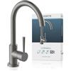 SCHÜTTE 79162 - Rubinetto per lavello CORNWALL, a risparmio energetico, orientabile di 360°, ideale anche per lavandini doppi, colore: grafite opaco