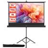 VEVOR Schermo per Proiettore con Supporto, Schermo per Videoproiettore per Interni ed Esterni, 16:9 4K HD Antirughe, Portatile, con Treppiede e Borsa per Trasporto, per Film, Presentazioni in Ufficio