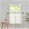 YJ YANJUN White Lace Curtains - 36 Inch Length Country Cafe Kitchen Sheer Tier Short Curtains for Bathroom - 2 Panels 26 x 36 Inch