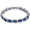 Deyanse Hanie - Bracciale tennis da donna, color argento, con rubino, smeraldo, zaffiro, acquamarina, con zirconia cubica AAAAA rossa, verde, blu, per madre, moglie, colore: Sapphire Blue, cod. SL002c
