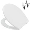 Mass Dynamic Sedile WC con chiusura ammortizzata, in plastica bianca, con sgancio rapido, cerniere regolabili Top Fix, sedile WC ovale standard (450 mm x 370 mm)