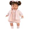 Llorens 1013356 - Bambola Vera con capelli castani e occhi castani, bambola con corpo morbido, con vestito a maglia rosa, 33 cm