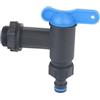 GASMIS Rubinetto per Serbatoio di Acqua Piovana 3/4 Maschio - 26,4mm, con Guarnizione e Controdado, Rubinetto di Ricambio per Cisterne, Fusti, Taniche, Nero, 1 pezzo