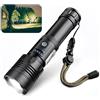 AiQInu torcia led ricaricabile 10000 Lumen, torcia led potente professionale, torce tattiche ricaricabili USB-C, 7 modalità di luce, zoomabile, impermeabile IPX4 per il campeggio, all'aperto