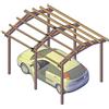 SUNWOOD Pergola Carport in legno 300x450 cm, in pino impregnato, Made in Italy