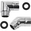lyualma 2 Pezzi Adattatore per Doccia Soffione Ottone 90°/135° Adattatore per Doccetta con Guarnizione in Gomma Connettore Gomito