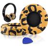 SoloWIT® Cuscinetti Auricolari Ricambio per Beats Solo 2 e Solo 3 Wireless On-Ear Cuffia con morbida pelle proteina/memory foam/nastro adesivo forte - Strisce Tigrate