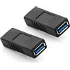 deleyCON 2 Pezzi Adattatore USB 3.0 Accoppiatore Connessione Prolunga - A Femmina a A Femmina - Collegare 2 Cavi USB - Estendere - Nero