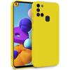 MyGadget Cover per Samsung Galaxy A21s - Custodia in Silicone Morbido a Doppio Strato - Case con Protezione Fotocamera & Fodera Interna Antigraffio - Giallo