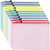Woobroo Sacchetto documento con cerniera A5, in PVC trasparente documento cartella, custodia in plastica a 5 colori, per riporre carte piccoli oggetti di forniture, cosmetici e accessori da viaggio, ecc. (10
