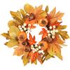 Lawnrden Anelli di candela autunnale foglie di acero ghirlanda autunno da 12 pollici foglie di acero e bacche di candele del Ringraziamento per la porta del centrotavola di nozze di Halloween arredamento del