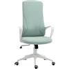 Vinsetto Sedia da Ufficio, Sedia da Scrivania Ergonomica con Supporto Lombare, Schienale Alto e Braccioli, Poltrona Studio Girevole in Tessuto con Funzione Dondolo e Altezza Regolabile, Verde