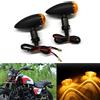 JMTBNO 2 Pezzi Indicatori di Direzione Moto Mini Frecce Fanali Impermeabile Bullet-Shaped Luce Ambra Retrò Lampada Universali 12V per Moto Vintage Scooter Quad Cruiser Cafe Racer Scrambler